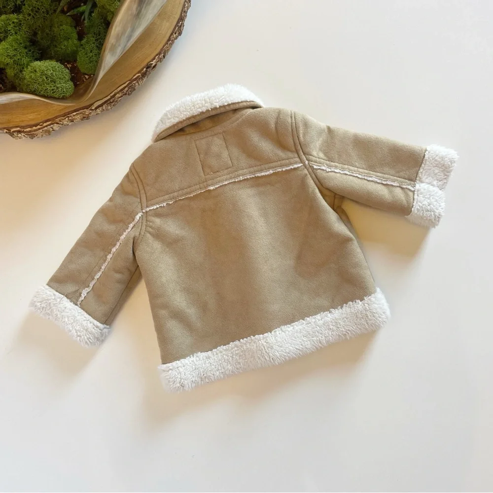 Old Navy Faux Suede / Sherpa Jacket | 3-6m